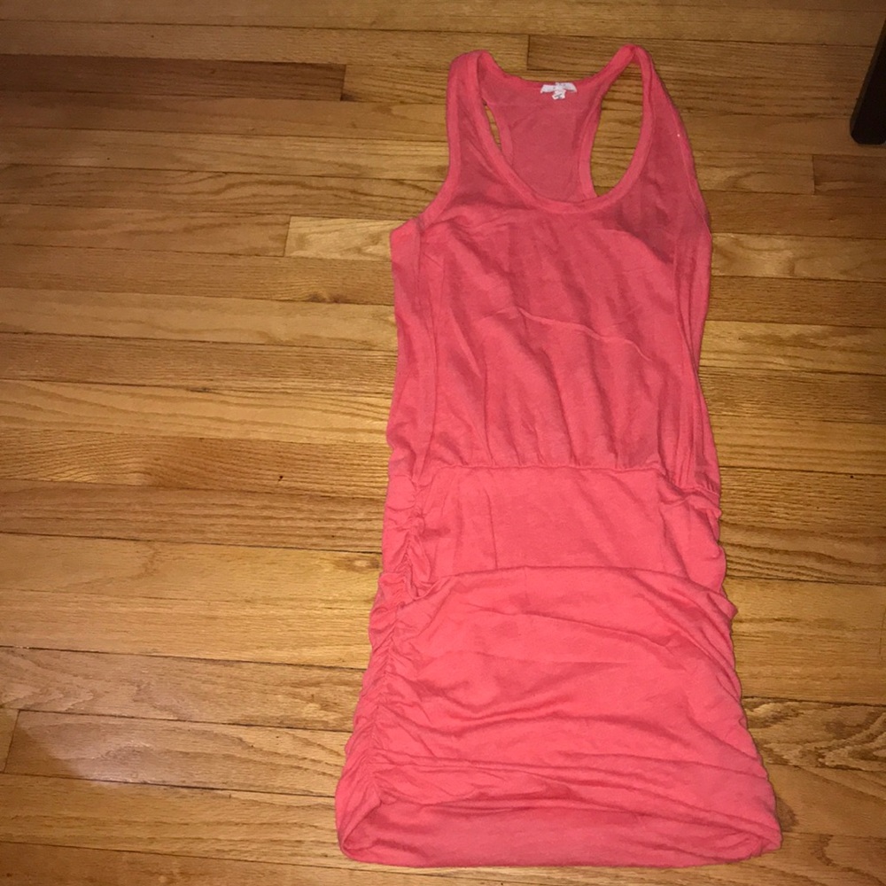 Fitted salmon summer dress